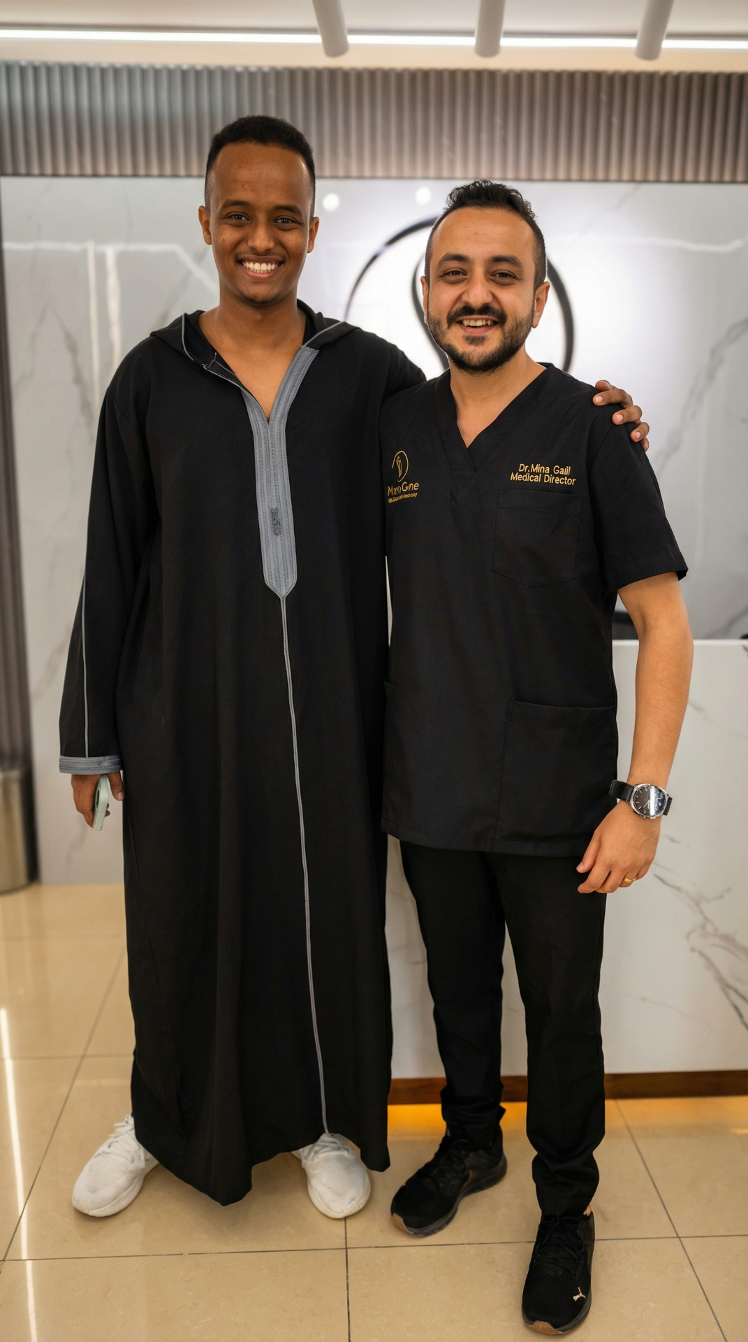 Dr. Mina Gamil with Aboflah at Physio Cure Dubai